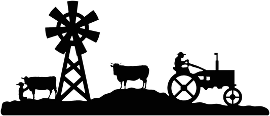 Farm Silhouette - Metal Wall Art