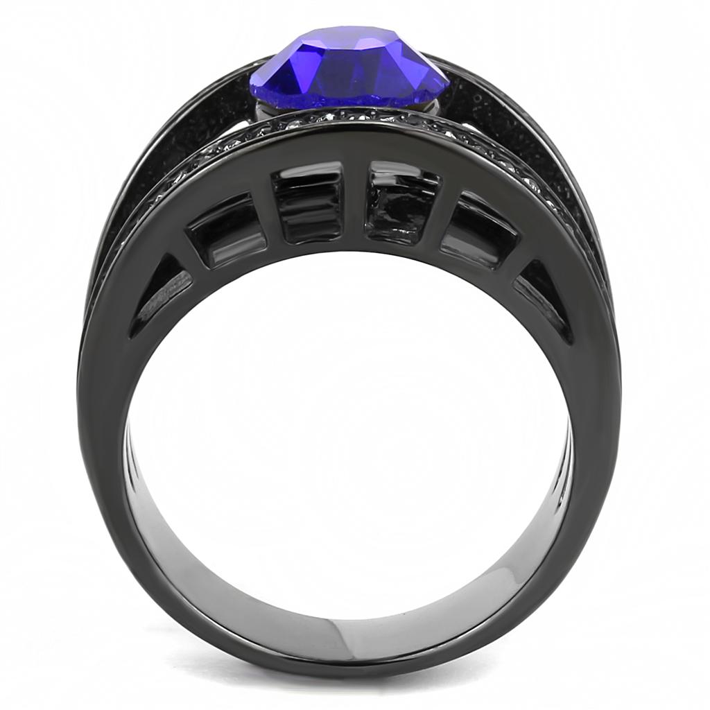 TK3453 - IP Light Black (IP Gun) Stainless Steel Ring with Top Grade