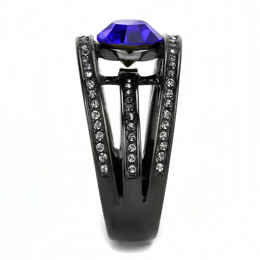 TK3453 - IP Light Black (IP Gun) Stainless Steel Ring with Top Grade