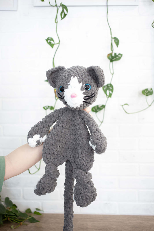 Cat Crochet Stuffed Animal, Heirloom Plush, Baby Lovey, Kitty