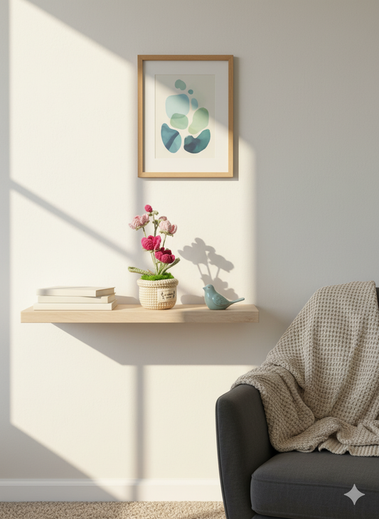 Handmade Crochet Pink Orchid Plant | Elegant Phalaenopsis Desk Decor | Everlasting Floral Gift