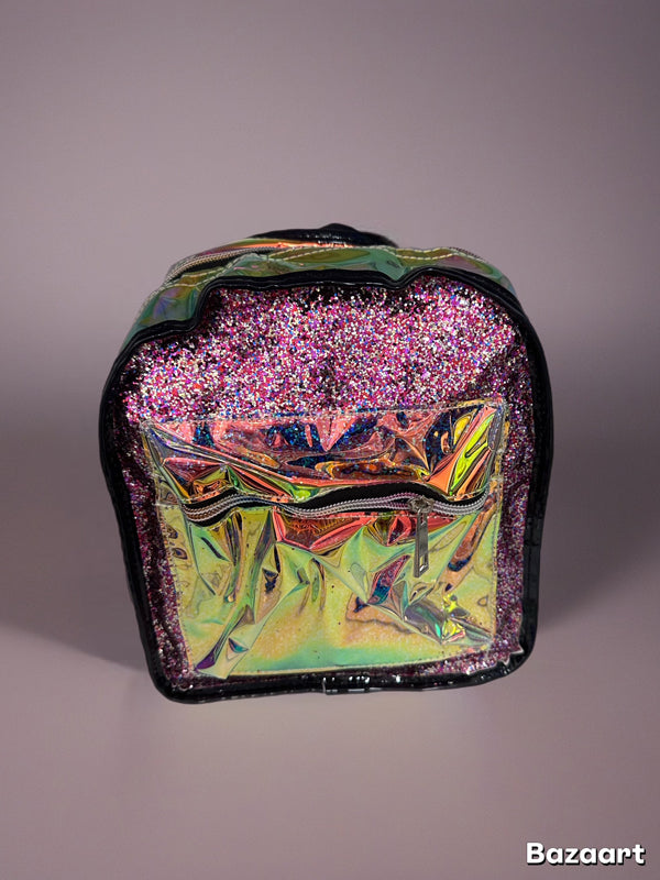Holographic Rainbow Glitter Mini Backpack