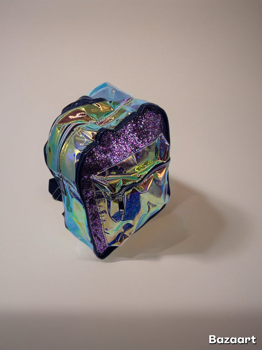 Holographic Rainbow Glitter Mini Backpack