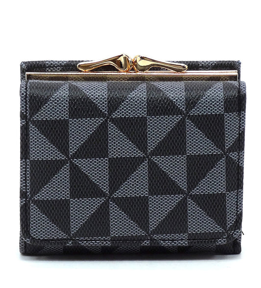 PM Monogram Kiss Lock Tri-fold Wallet