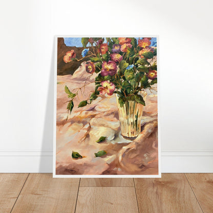 "Blossoms in Bloom" Still Life Floral | 18x24 inch Wooden Framed Art Print | Original Artwork by American Artist Barbara Cleary