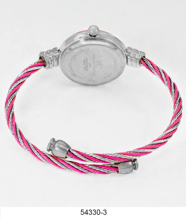 Women's Pink & Silver Montres Carlo Wired Bangle Watch