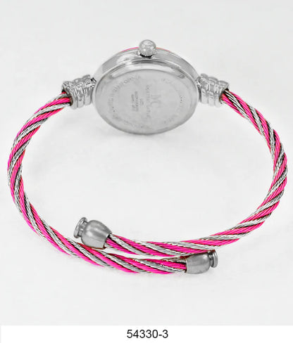 Women's Pink & Silver Montres Carlo Wired Bangle Watch