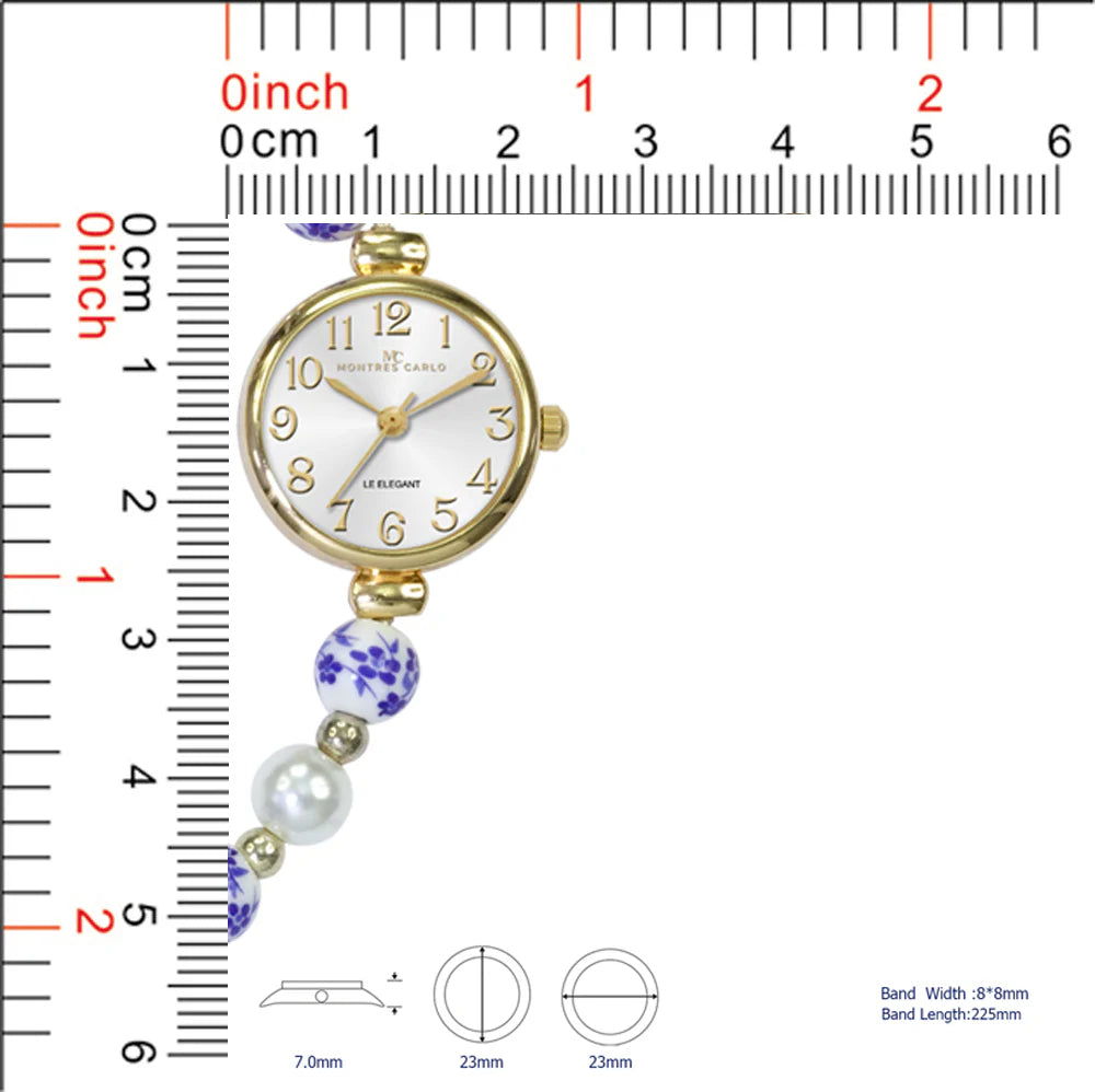 Women's Montres Carlo Bead Band Watch