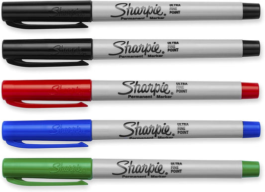 SHARPIE Permanent Markers, Ultra Fine Point, Assorted Colors, 6 Packs of 5