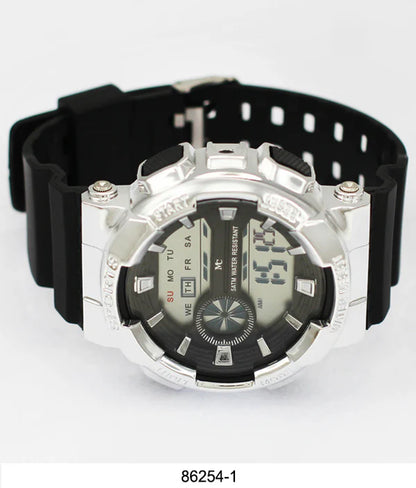Men's 5ATM Water Resistant Digital Sport Watch | Silver-Tone