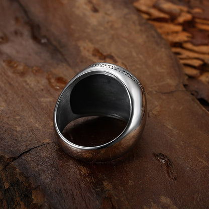 Personalized Thai Silver Men's Retro Fashion Ring Hip Hop Plant Mongolian Element Tree Of Life Stainless Steel Ring