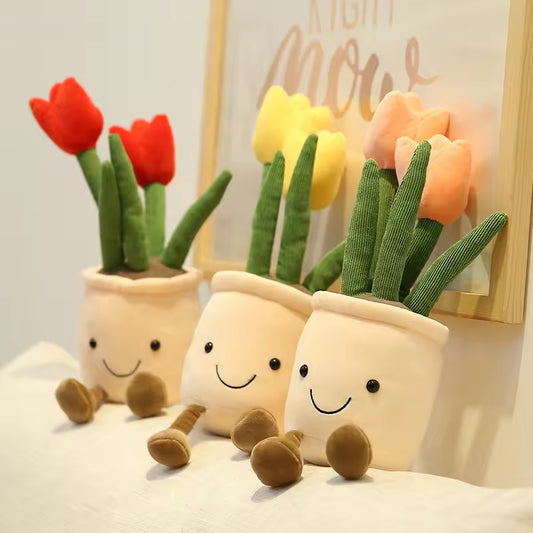 Artificial Flower Plush Toy Green Plants Bloom Cactus Sunflower Cactus Soft Dolls Girls Boys Kawaii Xmas Gift Home Decor