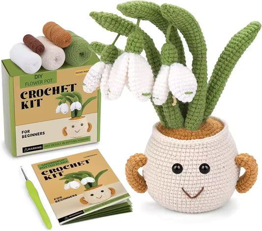 MIUSIE Crochet Starter Kit Sunflower Tulip Crochet Kit Crocheting Knitting Supplies for Adults Beginners Decoration DIY Craft