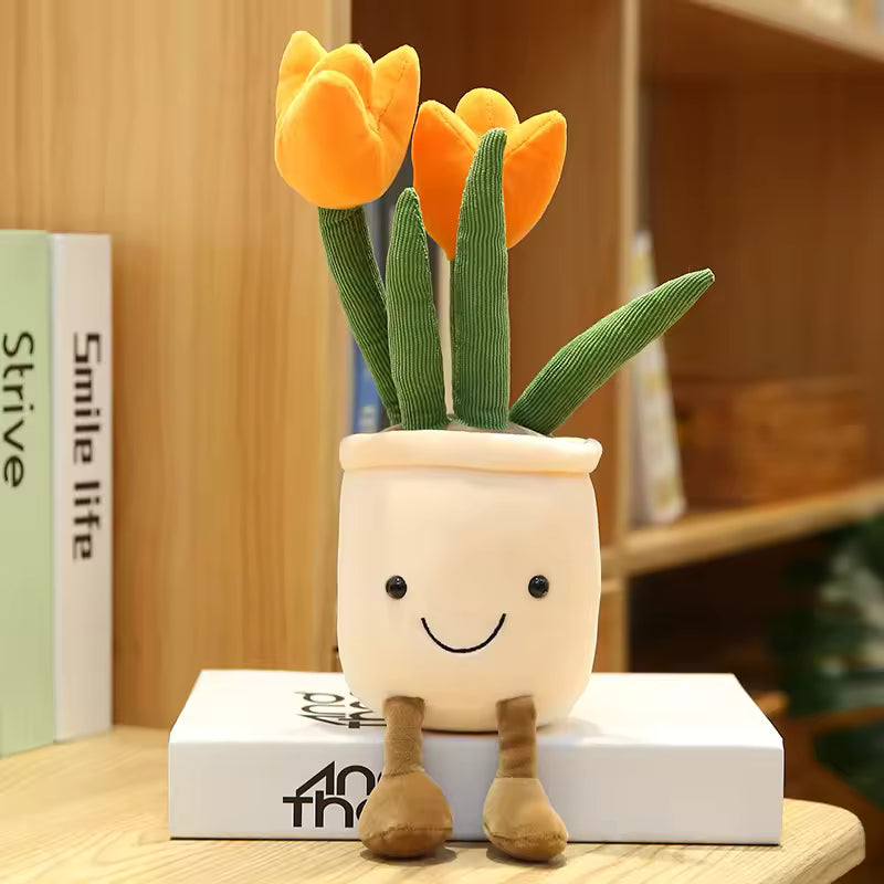Artificial Flower Plush Toy Green Plants Bloom Cactus Sunflower Cactus Soft Dolls Girls Boys Kawaii Xmas Gift Home Decor