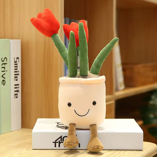 Artificial Flower Plush Toy Green Plants Bloom Cactus Sunflower Cactus Soft Dolls Girls Boys Kawaii Xmas Gift Home Decor