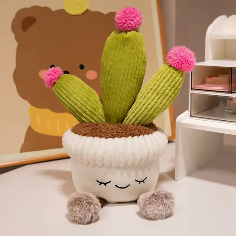 30cm Cartoon Potted Plant Plush Doll Cute Sunflower Rose Strawberry Cactus Calla Lily Plush Plant Home Decoration Gift For Kids