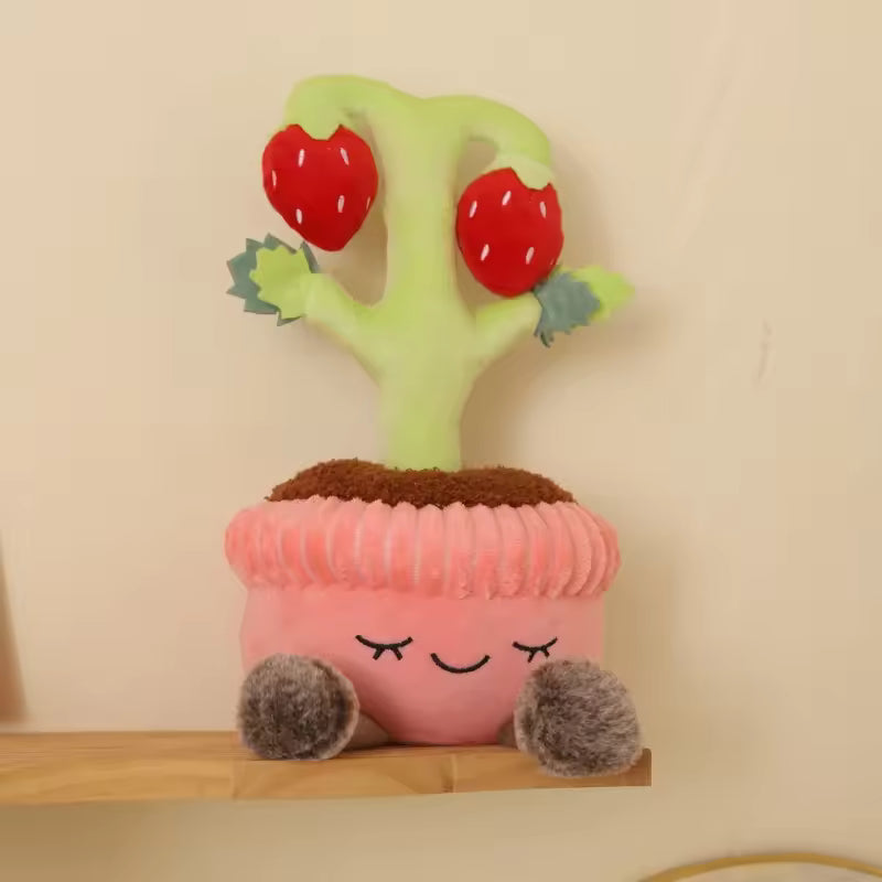 30cm Cartoon Potted Plant Plush Doll Cute Sunflower Rose Strawberry Cactus Calla Lily Plush Plant Home Decoration Gift For Kids