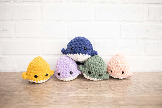 Mini Plush Whale, Crochet Stuffed Animal