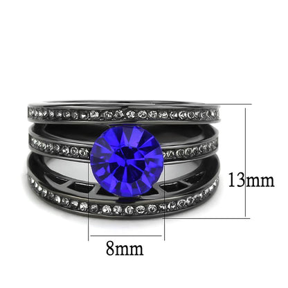 TK3453 - IP Light Black  (IP Gun) Stainless Steel Ring with Top Grade
