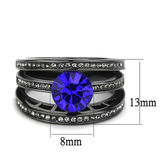 TK3453 - IP Light Black  (IP Gun) Stainless Steel Ring with Top Grade