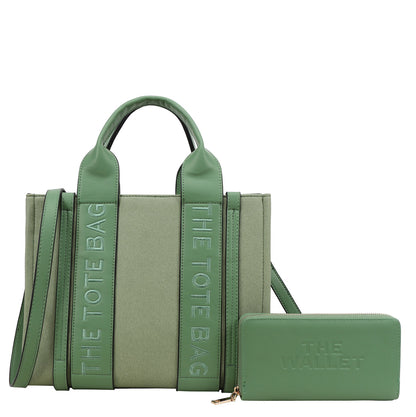 Fashion "The Tote Bag" Handbag + Wallet Set